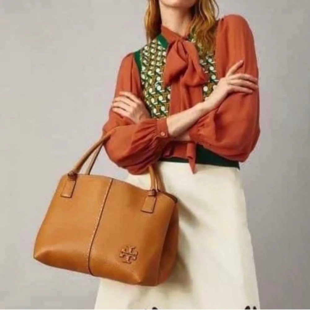 SOLD⛔️Authentic TORY BURCH pebbled leather Satchel/Crosby 2 compartments - Picture 2 of 16